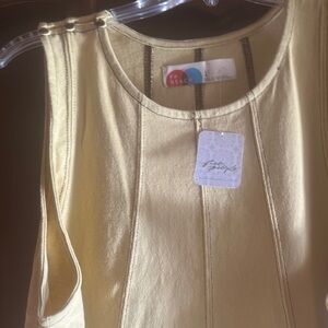 Free People Yellow Sleeveless Top